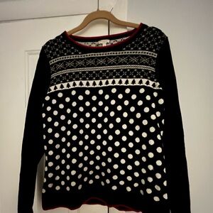 Talbots Black and White Polka Dot Sweater